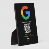 Photo Google Reviews Easel Sign | QR Code Display Plaque (Côté)