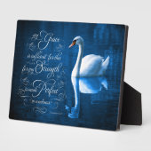 Photo Grace Bible Verse Mute Swan Easel Plaque (Côté)