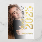 Photo Grad 2025 Gold Real Foil Faire-part (Recto)