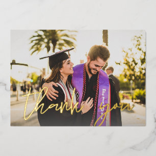 Photo Grad Casquette & Chalkboard H Foil Carte de 