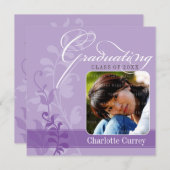 PHOTO GRAD FAIRE-PART violet élégant (Devant / Derrière)