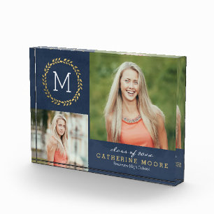 Photo Grad Initial ÉDITABLE COULEUR Graduation Bloc phot