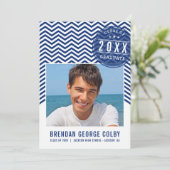 PHOTO GRAD INVITATION bold chevron royal marine bl (Debout devant)