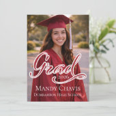 Photo Graduation Announcement and Part Invitation  (Debout devant)