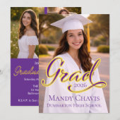 Photo Graduation Announcement and Party Invitation (Devant / Derrière)