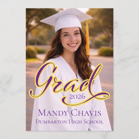 Photo Graduation Announcement and Party Invitation (Devant)