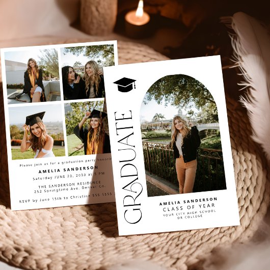 Photo graduation announcement and party invitation