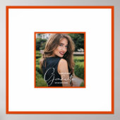 Photo Graduation Autograph Orange Border Poster (Devant)