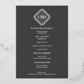 Photo Graduation Chic Initial Lace Effect Romantic Folie Uitnodiging (Achterkant)