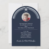 Photo Graduation Faire-part Blue & Silver Star (Dos)