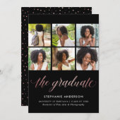 Photo Graduation Faire-part Faux Rose Gold (Devant / Derrière)