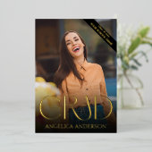 Photo Graduation Faire-part Foil Invitation (Debout devant)