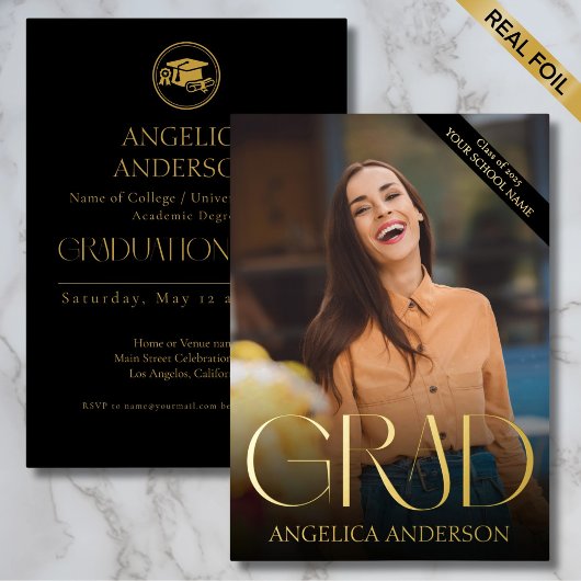 Photo Graduation Faire-part Foil Invitation