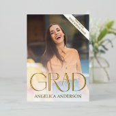 Photo Graduation Faire-part Foil Invitation (Debout devant)