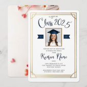 Photo Graduation Invitation - Classe de 2025 Elega (Devant / Derrière)