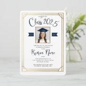 Photo Graduation Invitation - Classe de 2025 Elega (Debout devant)