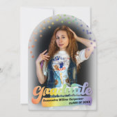 Photo Graduation Invitation Retro Pride Rainbow (Devant)