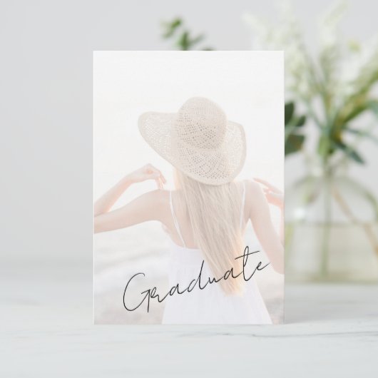 Photo Graduation Invitation with Script Typography (Debout devant)
