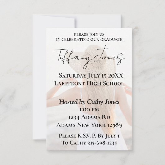 Photo Graduation Invitation with Script Typography (Dos)