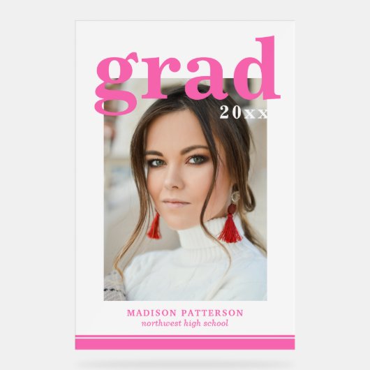 Photo Graduation Party Élégant Script moderne (Recto)
