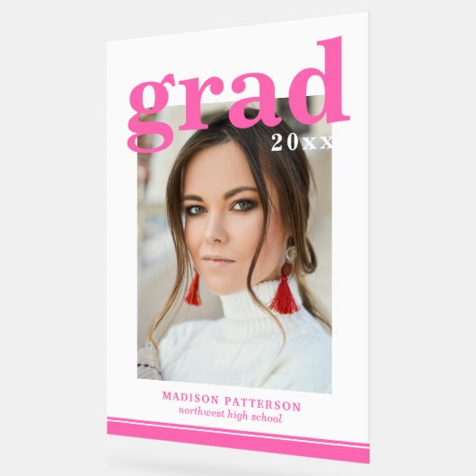 Photo Graduation Party Élégant Script moderne (Angle)
