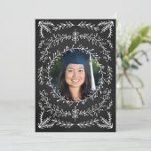 Photo Graduation Party Invitation Chalkboard Kaart (Staand voorkant)