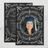 Photo Graduation Party Invitation Chalkboard Kaart (Voorkant / Achterkant)