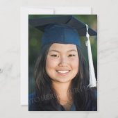 Photo Graduation Party Invitation Grey Marine Blue (Dos)