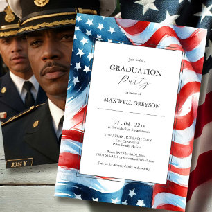 Photo Graduation Party Invitations drapeau américa