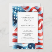Photo Graduation Party Invitations drapeau américa (Devant)