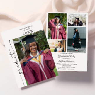 Photo Graduation Party Invite Announcement Kaart