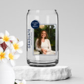 Photo Graduation Party Modern Script Blue