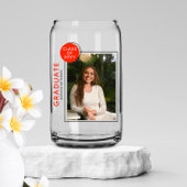 Photo Graduation Party Modern Script Rouge Noir