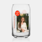 Photo Graduation Party Modern Script Rouge Noir (Recto)