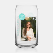 Photo Graduation Party Script moderne Bleu Argent (Recto)