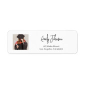 Photo Graduation Return Address Labels Custom Eleg (Voorkant)