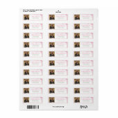 Photo Graduation Return Address Labels Pink Bow (Full Sheet)