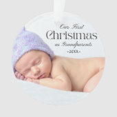 Photo Grand-parents First Christmas White Script (devant)