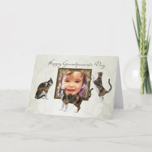 Photo Grandparents Carte de jour avec des chats lu
