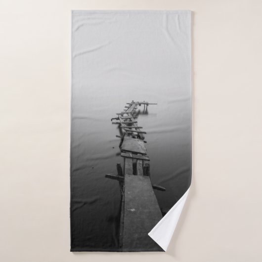 PHOTO GRAYSCALE DE DOCK (Serviette de bain)