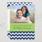 Photo Green Blue 5e anniversaire Invitation (Devant / Derrière)