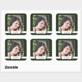 Photo Green Plaid Cadeau de Noël Autocollants (Feuille)