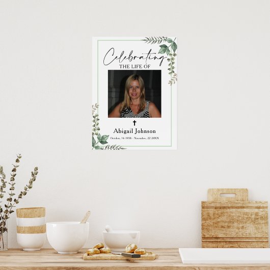 Photo Greenery Célébration de la vie Poster funéra (Cuisine)