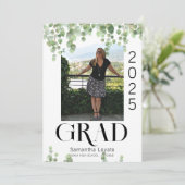 Photo Greenery Graduation Faire-part (Debout devant)