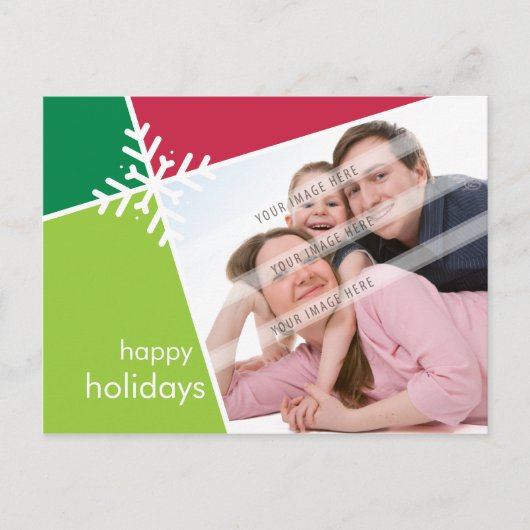 PHOTO GREETING CARTE POSTALE :: Flocon de neige mo (Devant)