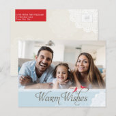 PHOTO GREETING CARTE POSTALE jolies voeux chauds b (Devant / Derrière)