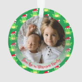 Photo Grenouille verte Santa Hat Motif Noël mignet (dos)