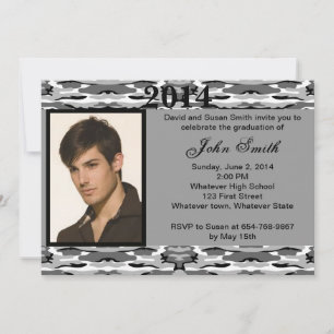 Photo Grey Camo Graduation Invitation