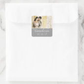 Photo gris simple Enregistrer le sticker Mariage d (Sac)