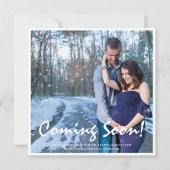 Photo Grossesse Bientôt Faire-part Bébé Bleu (Devant)